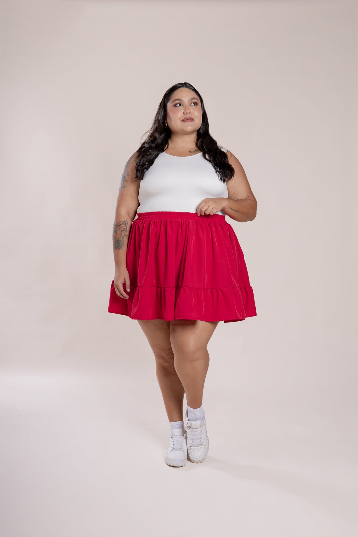 Falda Minitulipan curvi fondo entero